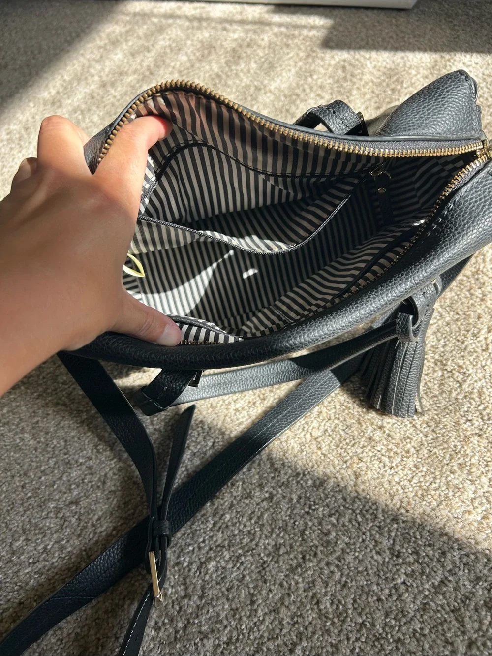 Kate Spade Black Leather Satchel/Shoulder Bag